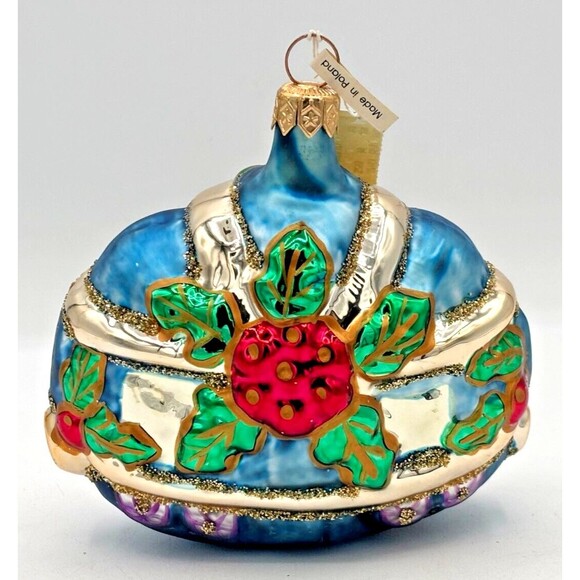 Henri Bendel Mercury Glass Ornament Poland Christmas Holly Berries Leaves HTF BL - Picture 1 of 16